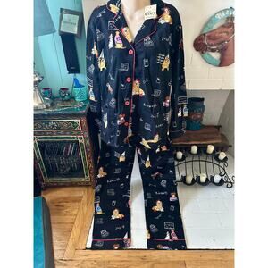 NWT PJ SALVAGE COTTON FLANNEL TEACHER'S PET DOGS PAJAMAS S